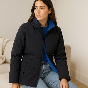 Liz Claiborne Water Repellent Winter Jacket with Removable Blue Fleece Liner